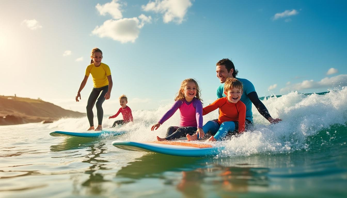 découvrez les meilleurs spots de surf en famille en france avec vans. profitez d'une aventure unique sur les plages adaptées aux petits et grands, tout en surfant sur les vagues et en partageant des moments inoubliables. préparez-vous à vivre des journées inoubliables en bord de mer !